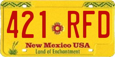 NM license plate 421RFD