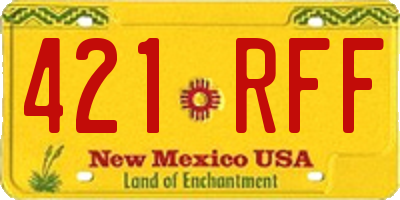 NM license plate 421RFF