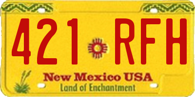 NM license plate 421RFH