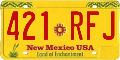 NM license plate 421RFJ