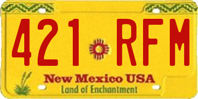 NM license plate 421RFM