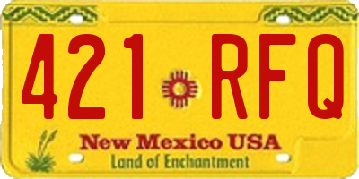 NM license plate 421RFQ