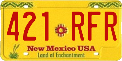 NM license plate 421RFR