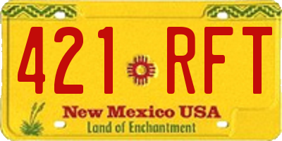 NM license plate 421RFT