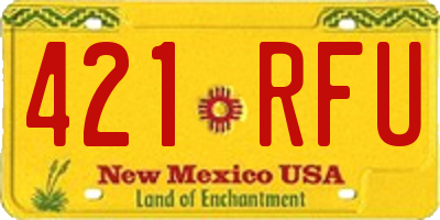 NM license plate 421RFU