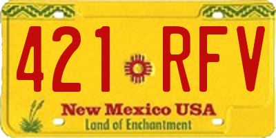 NM license plate 421RFV