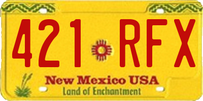 NM license plate 421RFX