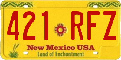 NM license plate 421RFZ