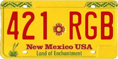NM license plate 421RGB