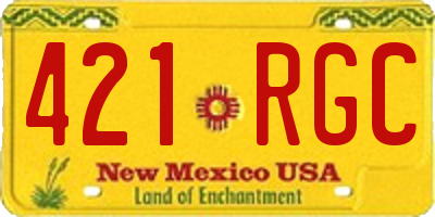 NM license plate 421RGC