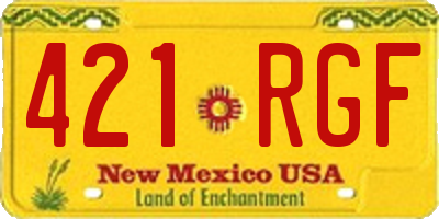 NM license plate 421RGF