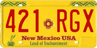 NM license plate 421RGX