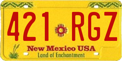 NM license plate 421RGZ