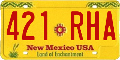 NM license plate 421RHA