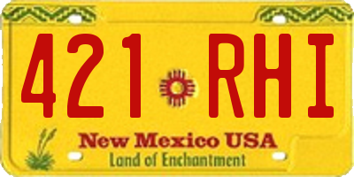 NM license plate 421RHI