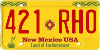 NM license plate 421RHO