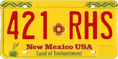 NM license plate 421RHS