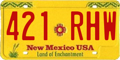 NM license plate 421RHW