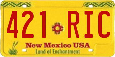 NM license plate 421RIC