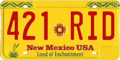 NM license plate 421RID