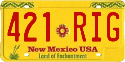 NM license plate 421RIG