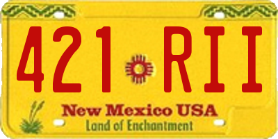 NM license plate 421RII