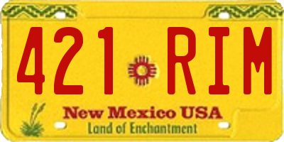 NM license plate 421RIM
