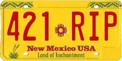 NM license plate 421RIP