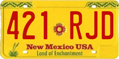 NM license plate 421RJD