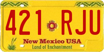 NM license plate 421RJU