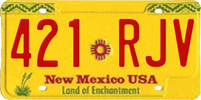 NM license plate 421RJV