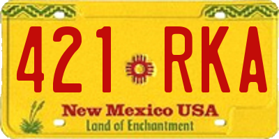 NM license plate 421RKA