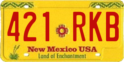 NM license plate 421RKB