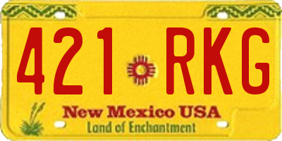 NM license plate 421RKG