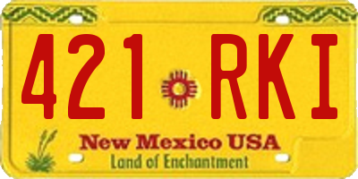 NM license plate 421RKI