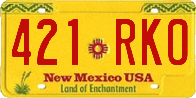 NM license plate 421RKO