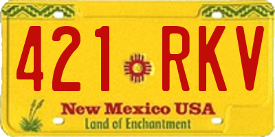 NM license plate 421RKV