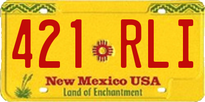 NM license plate 421RLI