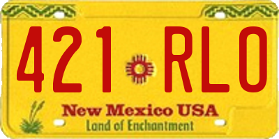 NM license plate 421RLO