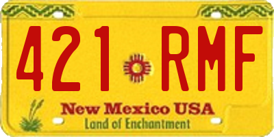 NM license plate 421RMF