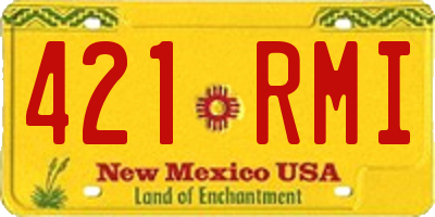 NM license plate 421RMI
