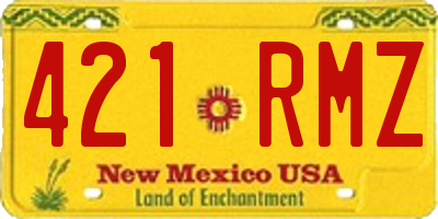 NM license plate 421RMZ