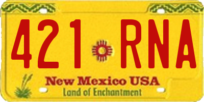 NM license plate 421RNA