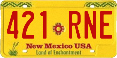 NM license plate 421RNE