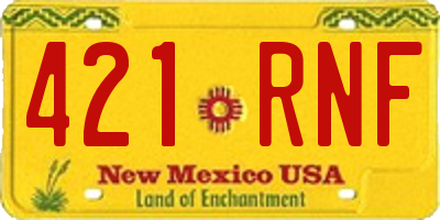 NM license plate 421RNF