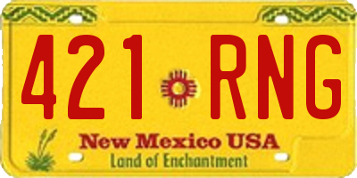 NM license plate 421RNG