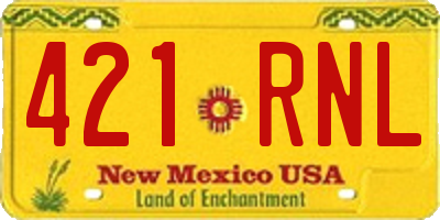NM license plate 421RNL