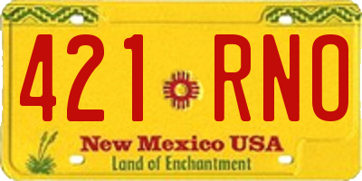 NM license plate 421RNO