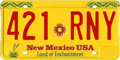 NM license plate 421RNY
