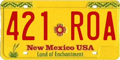 NM license plate 421ROA